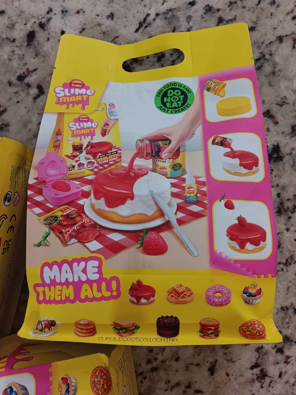 Slime Mart Realistic Slime Food - Waffles, Fruit Tart, Strawberry Cheesecake